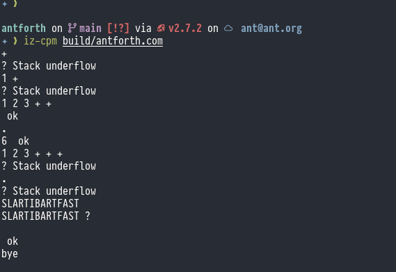 AntForth error handling