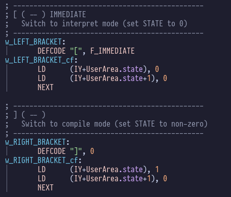 brackets implementation