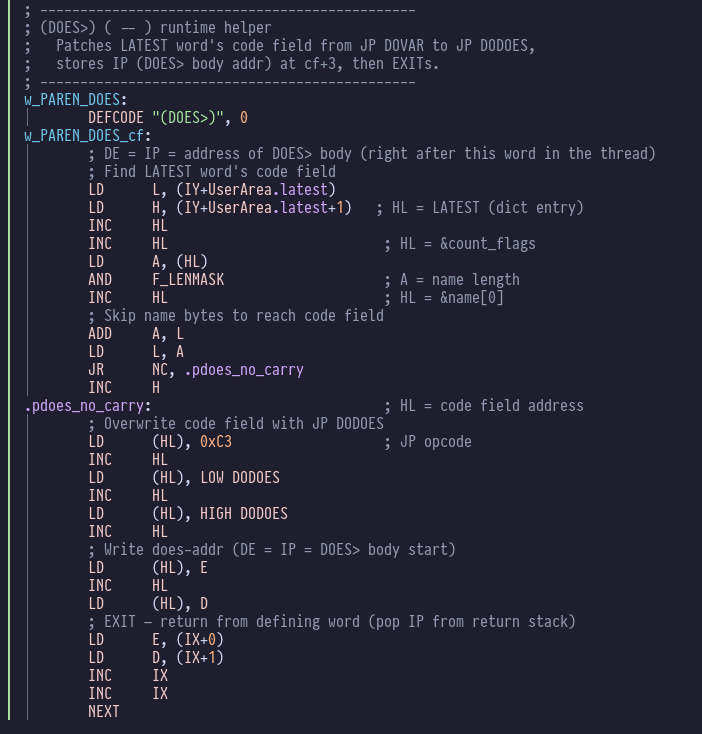 PAREN_DOES implementation