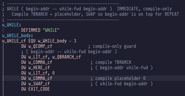 WHILE implementation