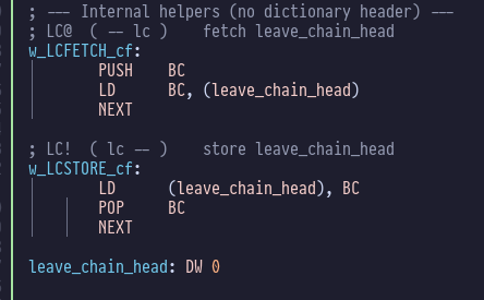 LCSTORE/LCFETCH implementation