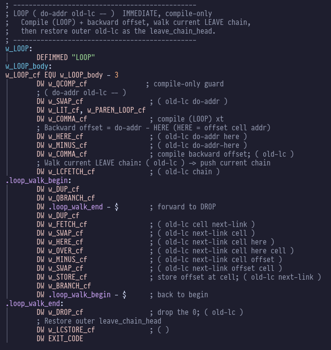 LOOP implementation