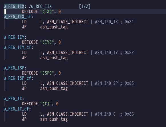 Indirect addressing