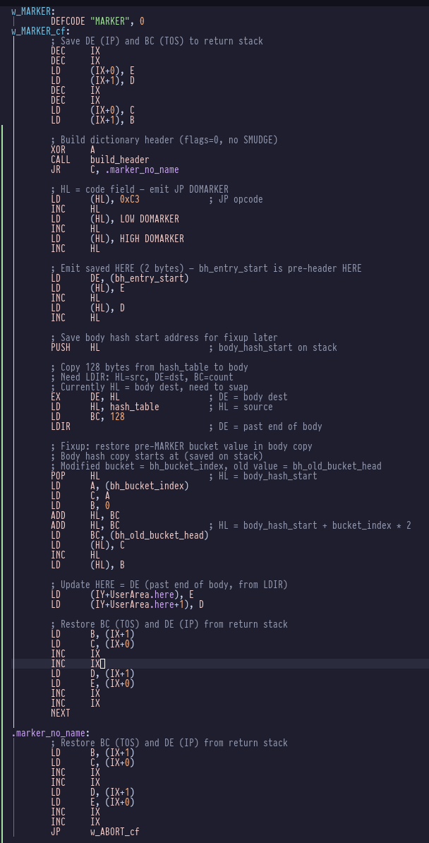 MARKER implementation