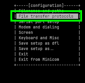 Minicom file transfer protocols