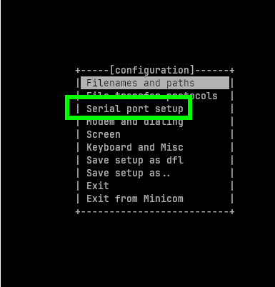 Minicom setup