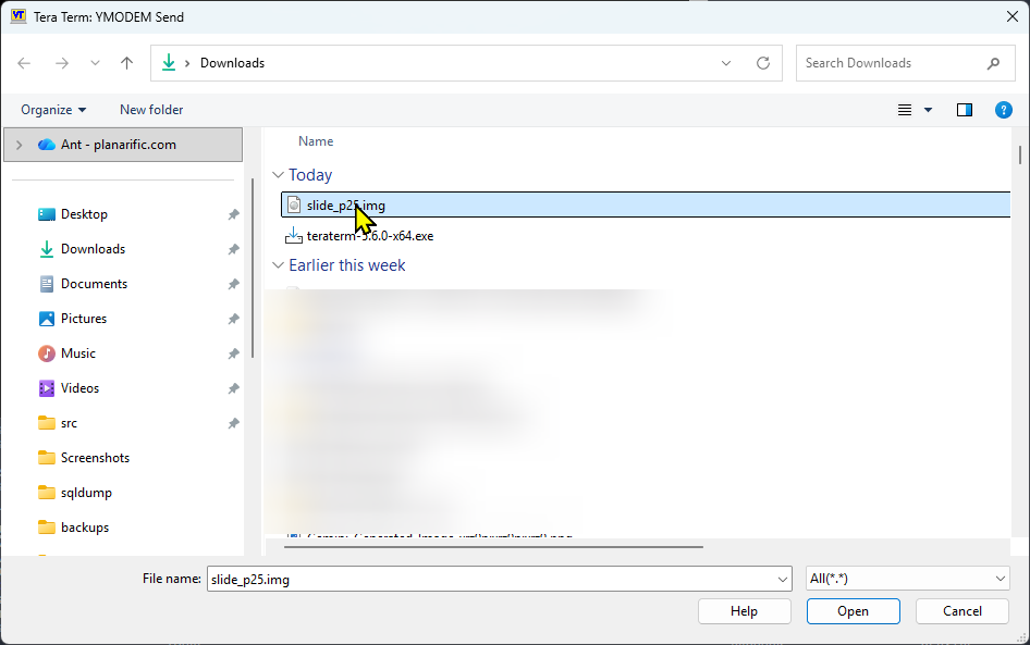 Teraterm select file