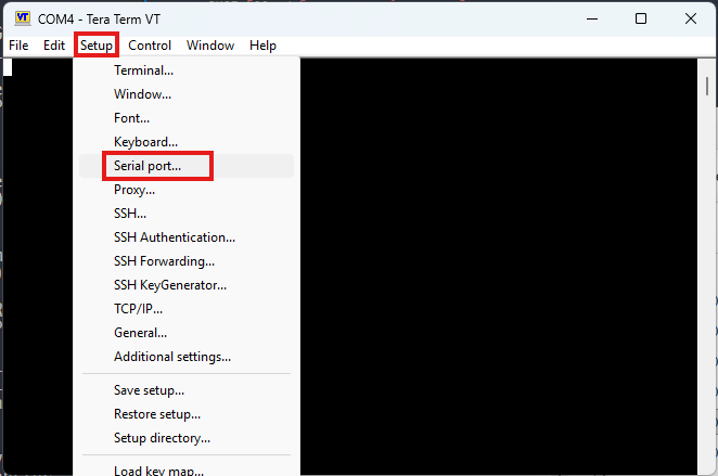 Teraterm Serial setup
