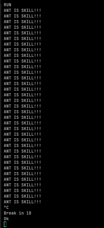 MBASIC ant is skill running